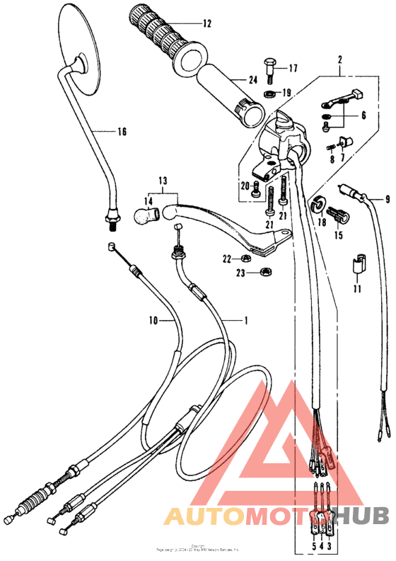 Right handle switch + cable