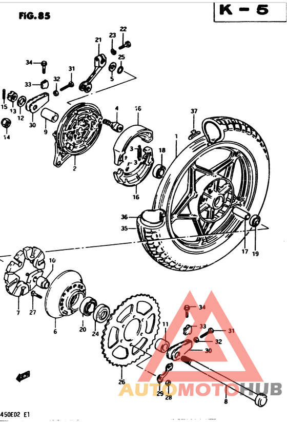 Rear wheel complete assy