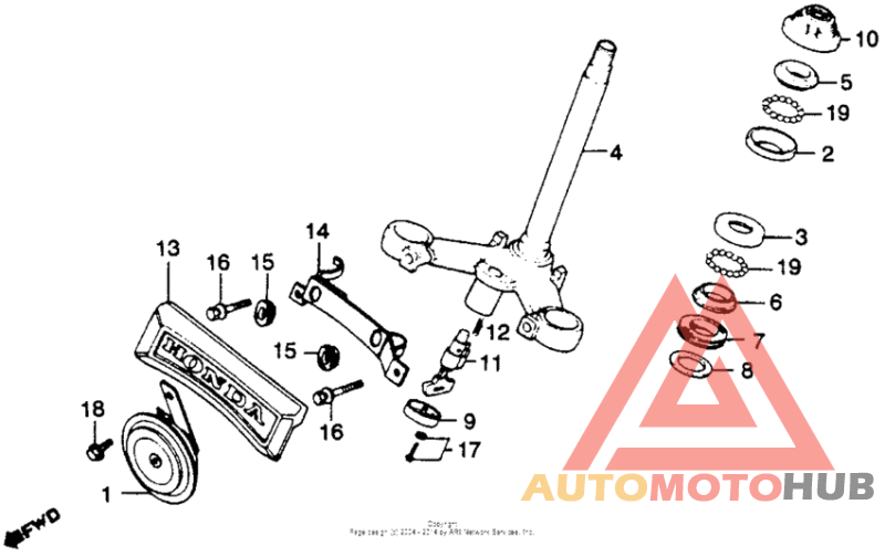 Steering stem + horn