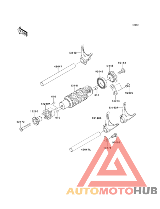 Gear change drum & forks
