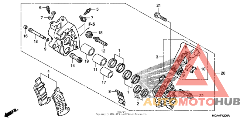 Right front brake caliper (gl1800)