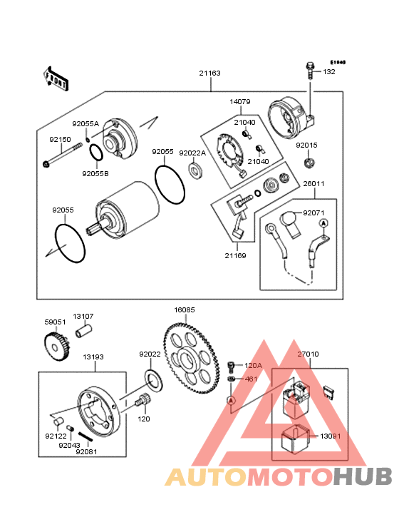 Starter motor/starter clutch