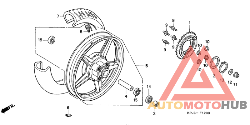Rear wheel complete assy