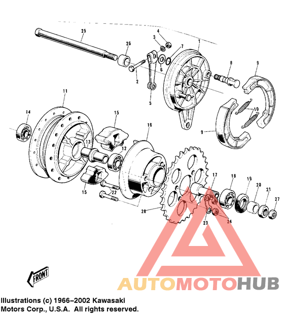 Rear hub/brake