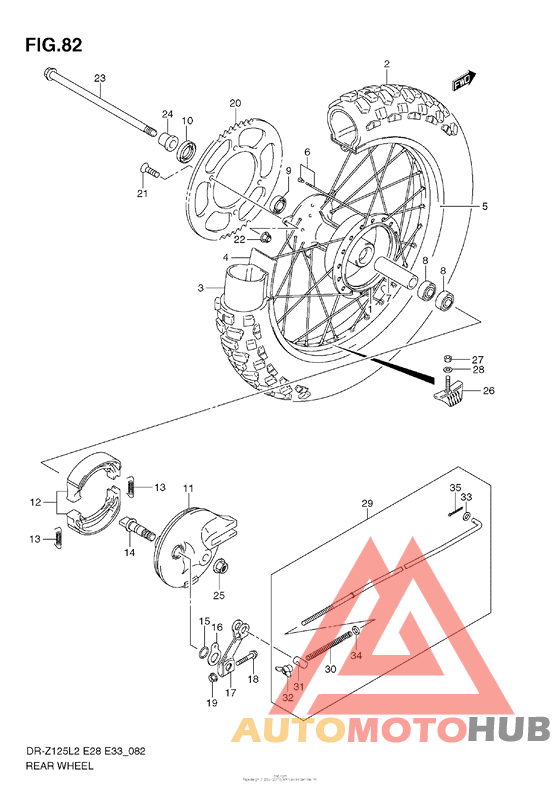 Rear Wheel (Dr-Z125L E33)