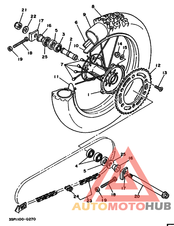 Rear wheel complete assy