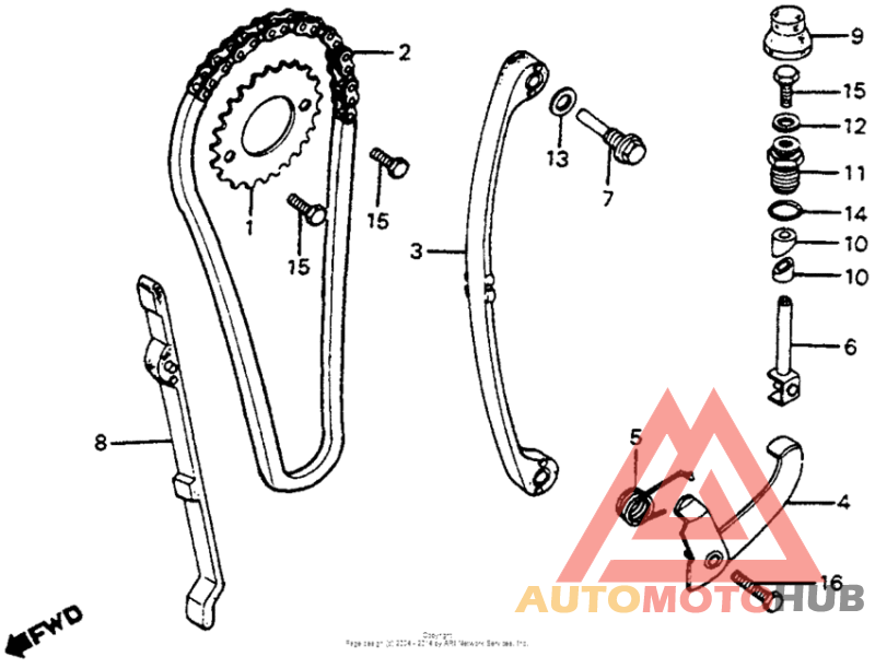 Cam chain + tensioner