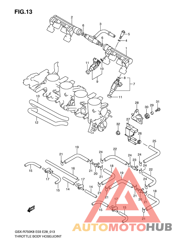 Throttle body hose/joint