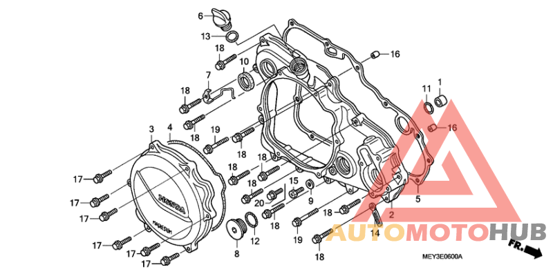R. crankcase cover