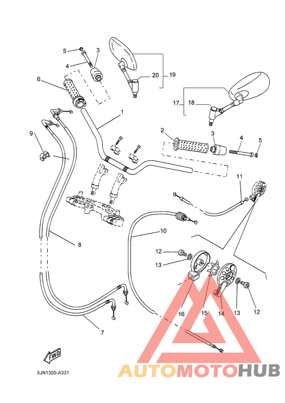 Steering handle. cable