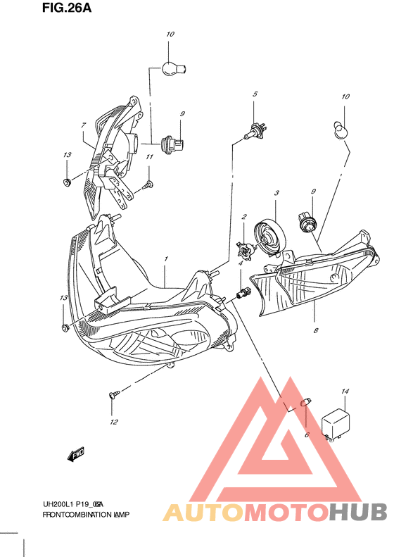 Front combination lamp