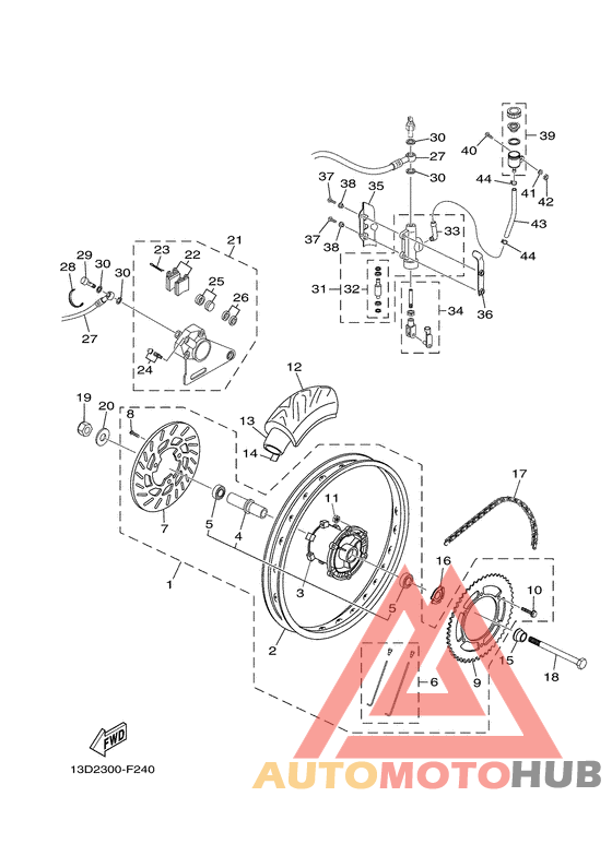 Rear wheel & brake system