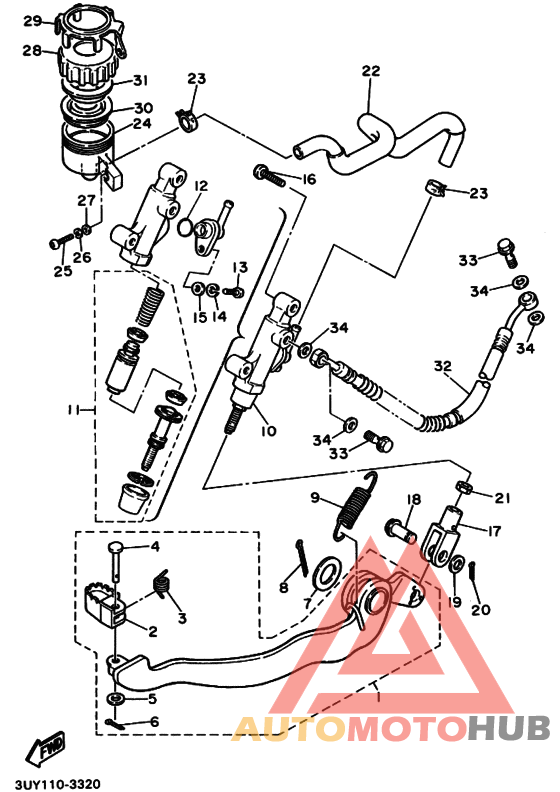 Rr master cylinder assy