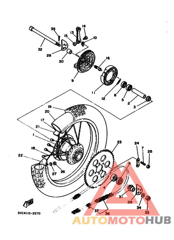 Rear wheel complete assy