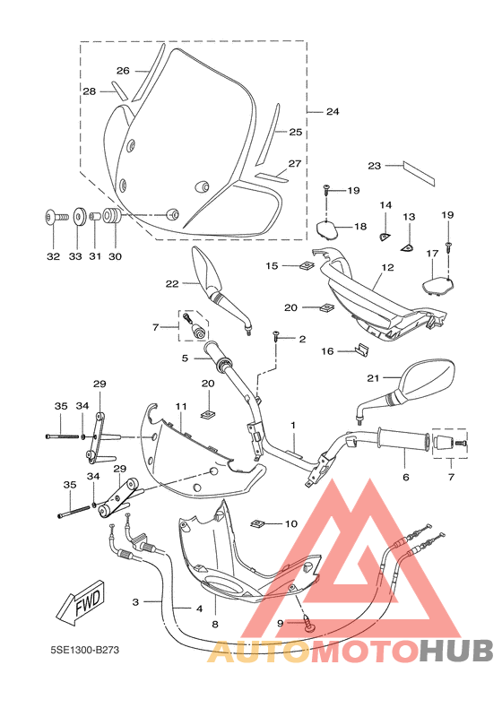 Steering handle & cable