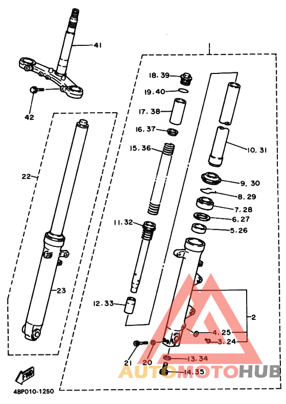 Front fork assy(ur silv