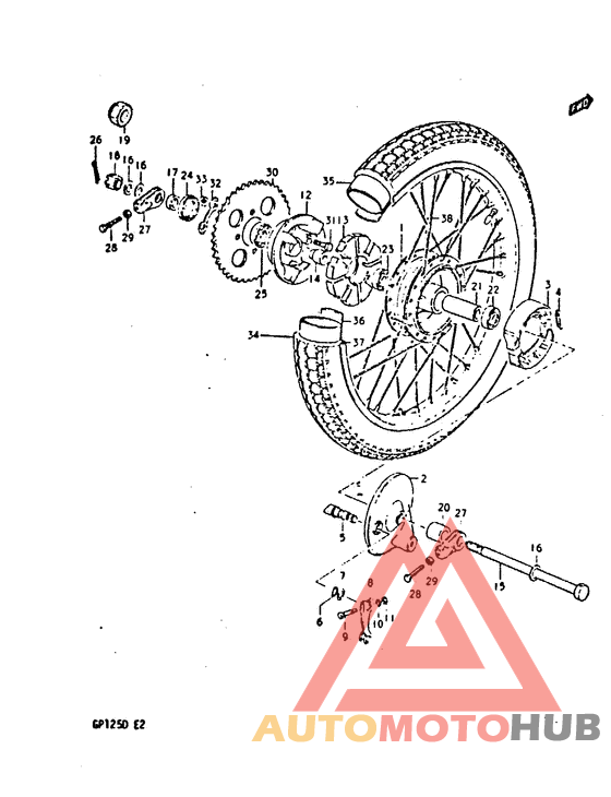 Rear wheel complete assy