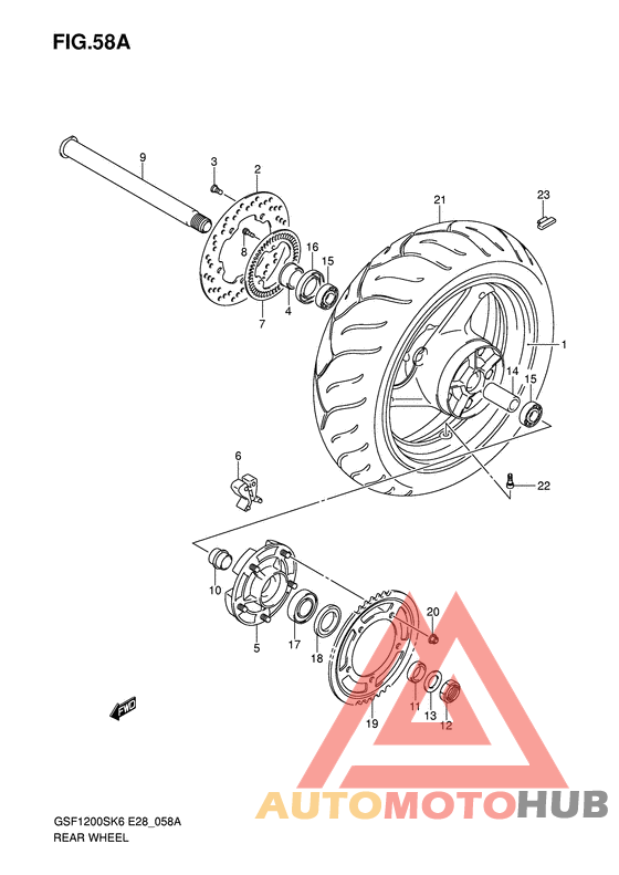 Rear wheel complete assy