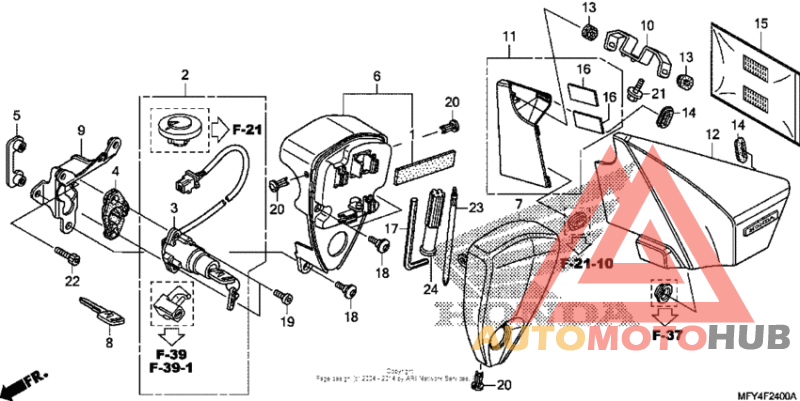 Side cover + tools + combination switch