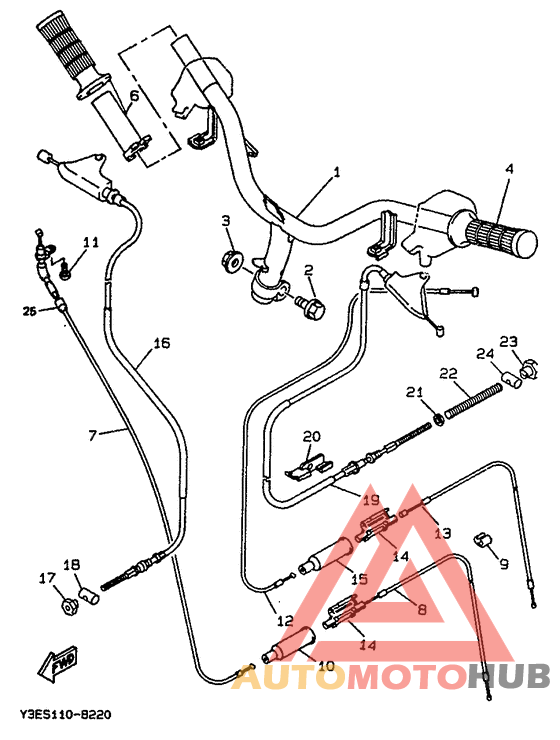 Steering handle. cable