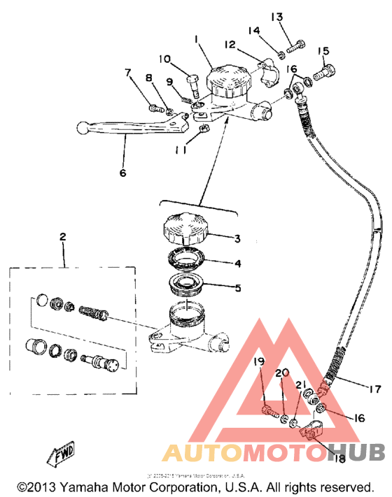 Master cylinder - brake hose