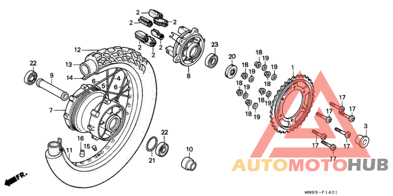 Rear wheel complete assy