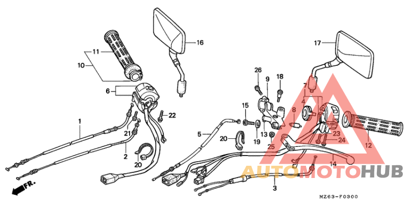 Handle lever/switch/cable