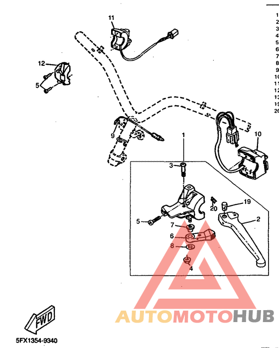 Handle switch. lever