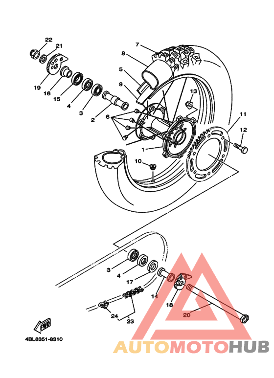 Rear wheel complete assy