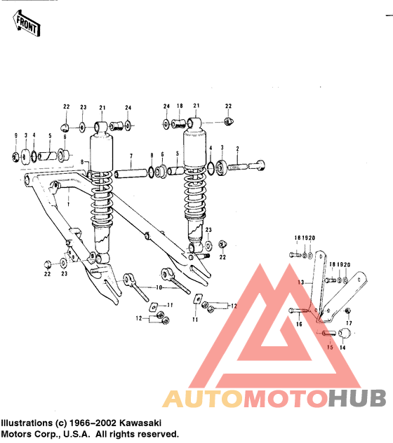 Swing arm/shock absorbers