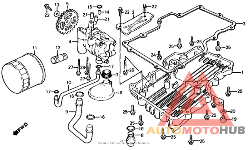 Oil pump + oil pan + oil filter
