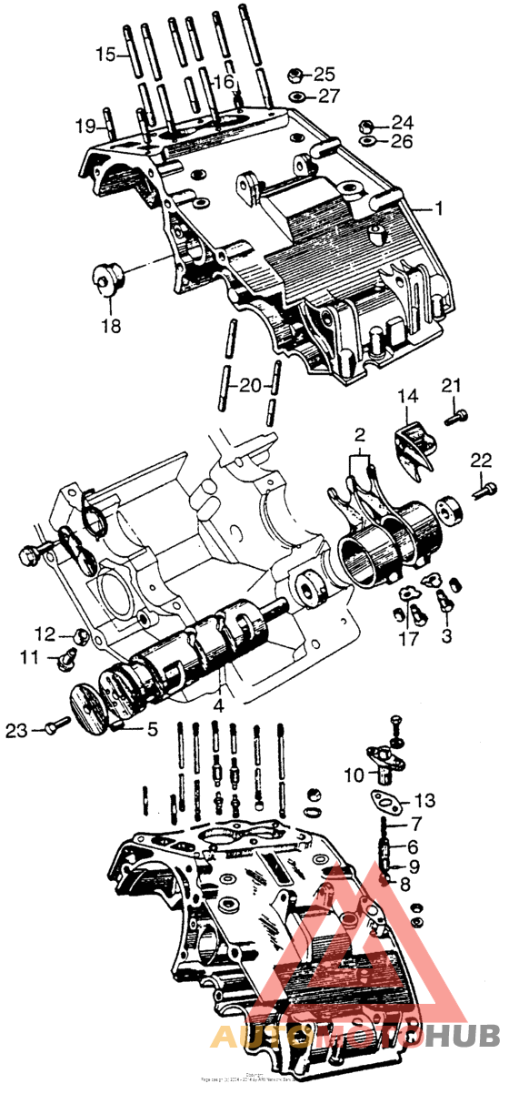 Upper crankcase + shift drum