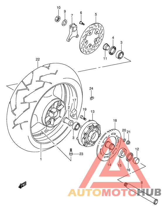 Rear wheel complete assy