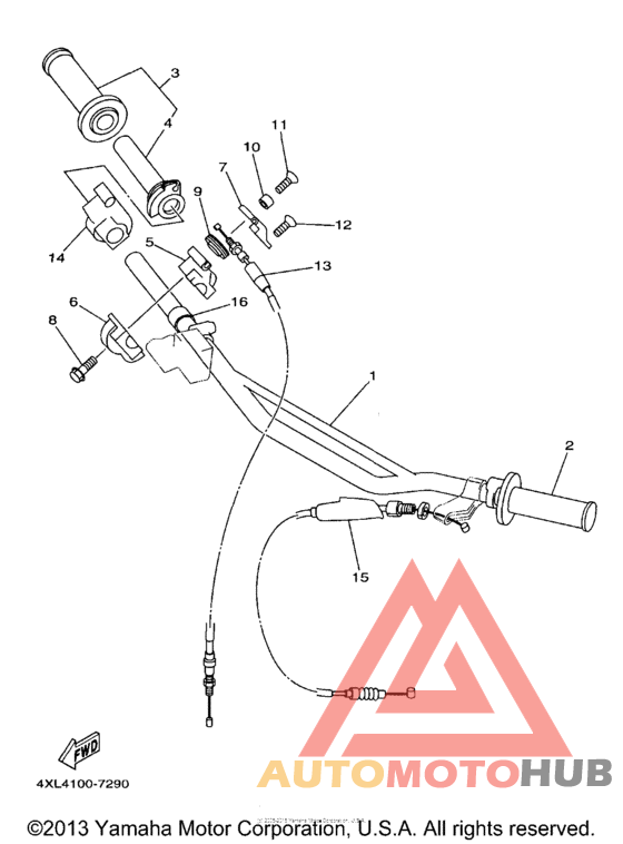 Steering handle - cable