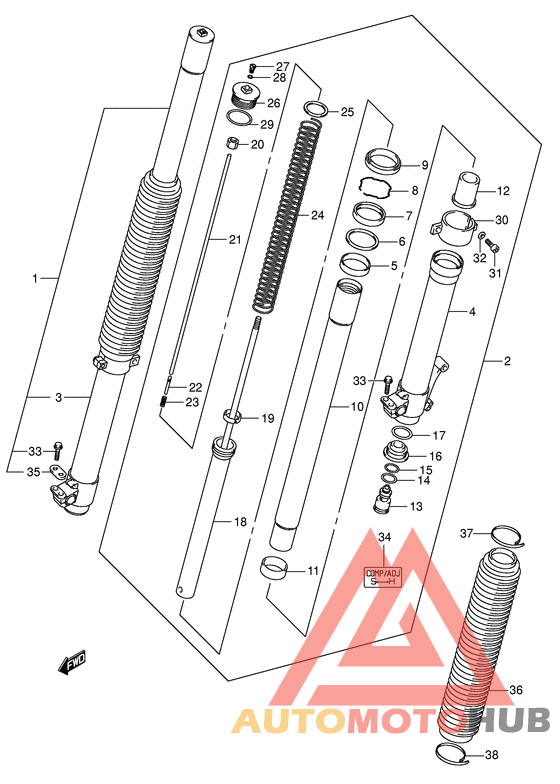 Демпфер передней вилки