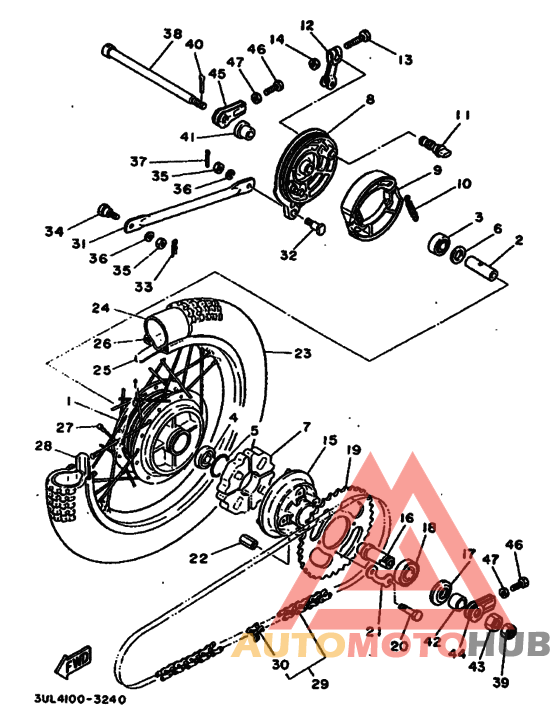 Rear wheel complete assy