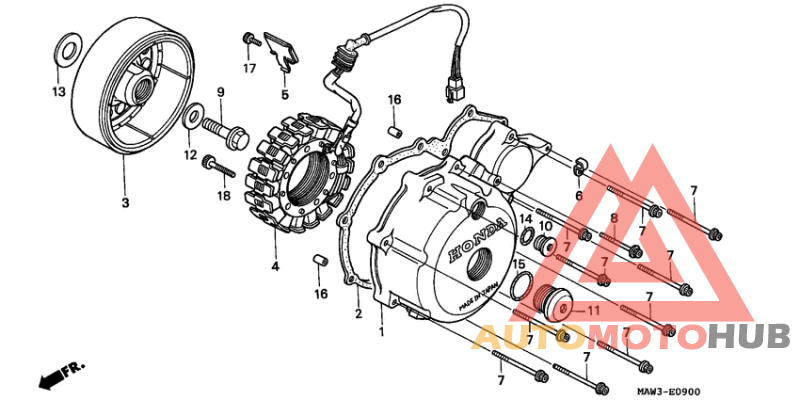 Left crankcase cover/ generator