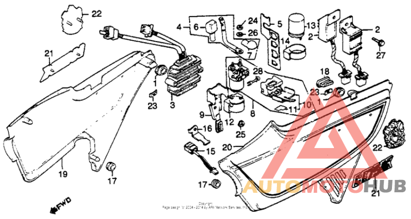 Side cover + spark unit + regulator