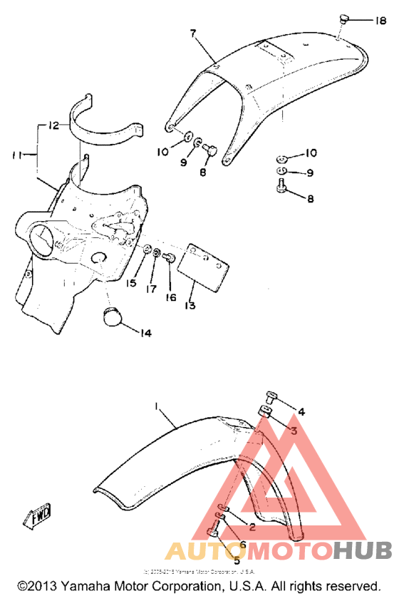 Front fender-rear fender