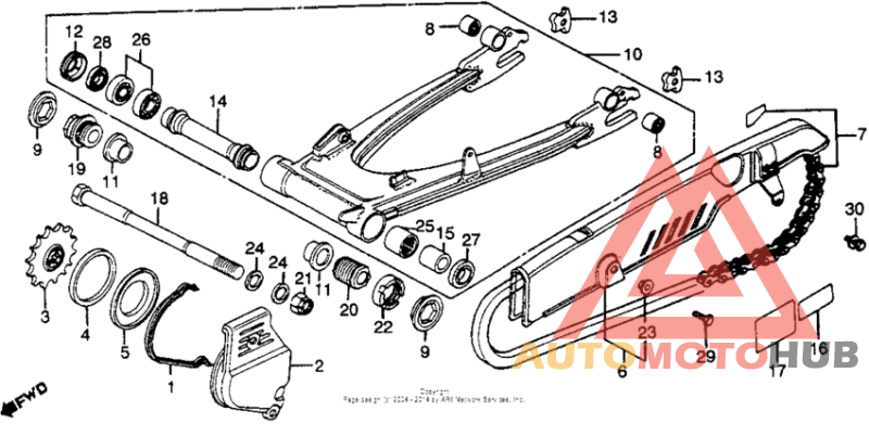 Swingarm + chain case 80