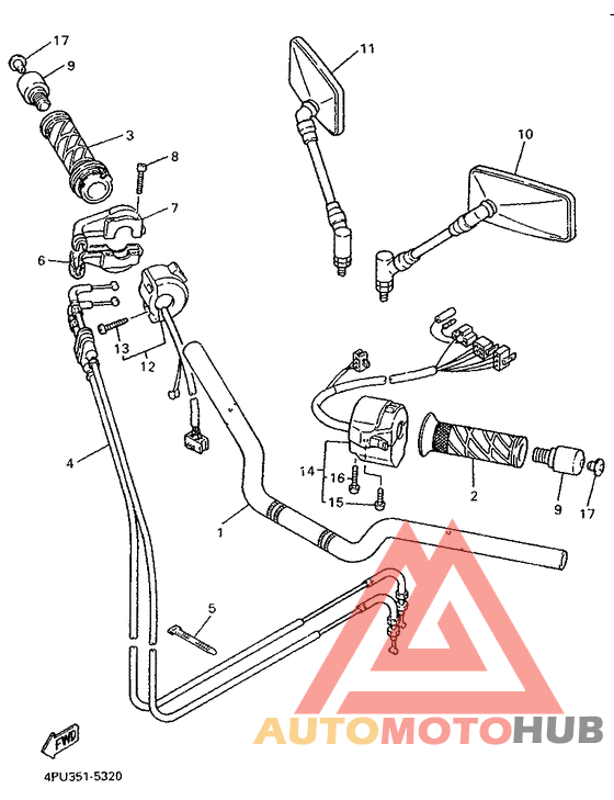 Steering handle. cable