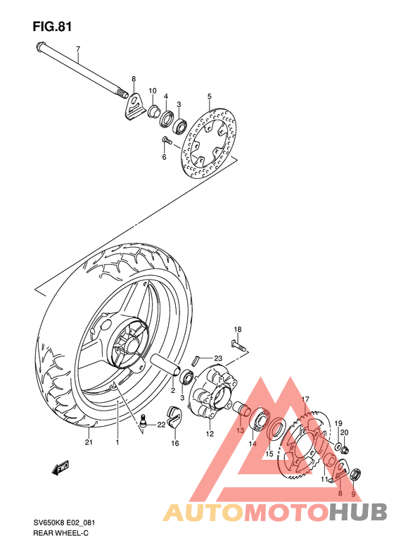 Rear wheel complete assy