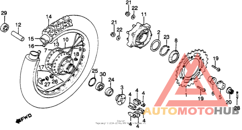 Xl500s rear wheel 79-81