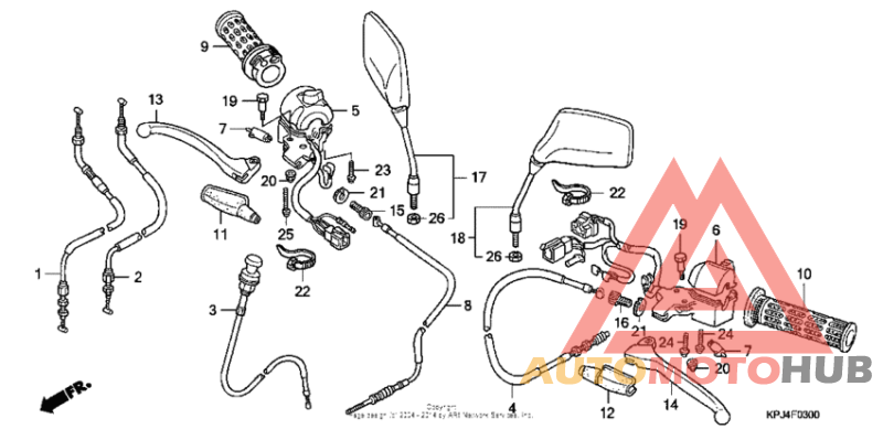 Handle lever + switch + cable