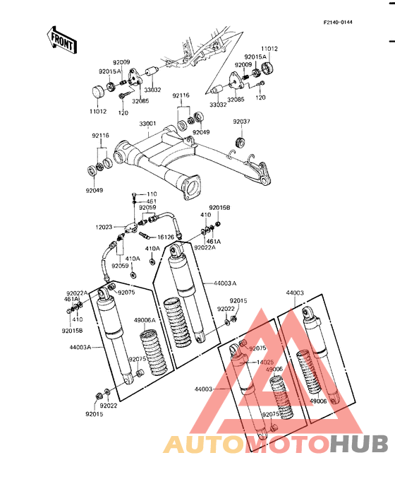 Swing arm/shock absorbers