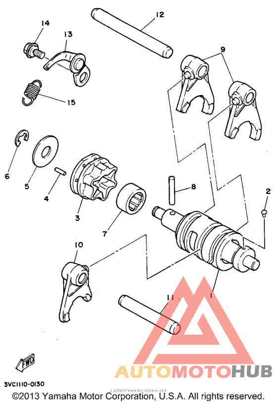 Shift cam - shift fork