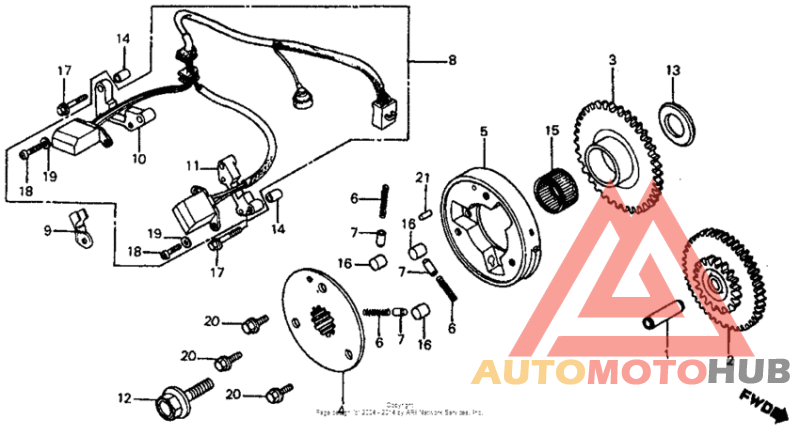 Pulse generator + starter clutch
