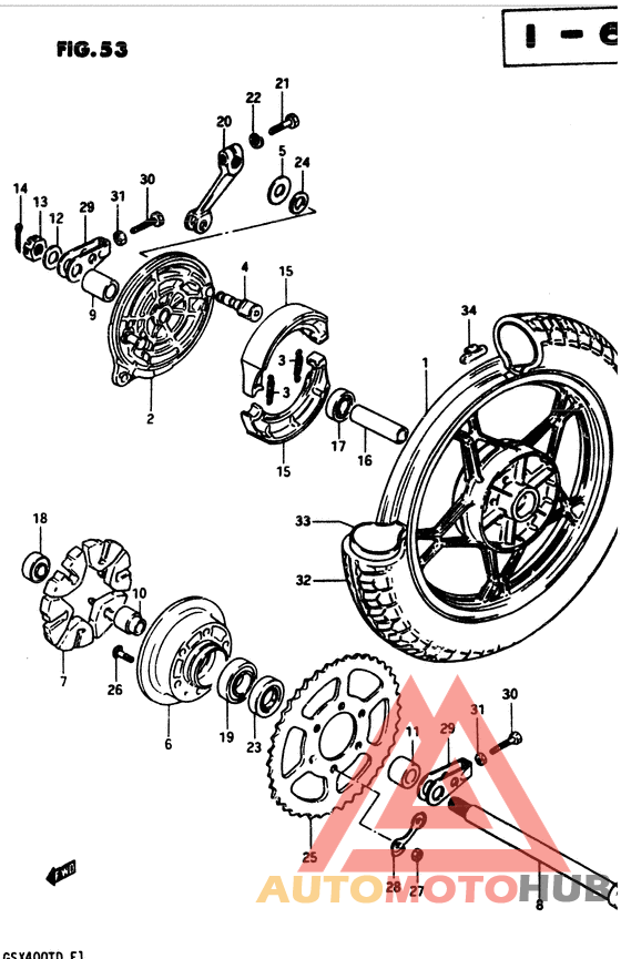 Rear wheel complete assy