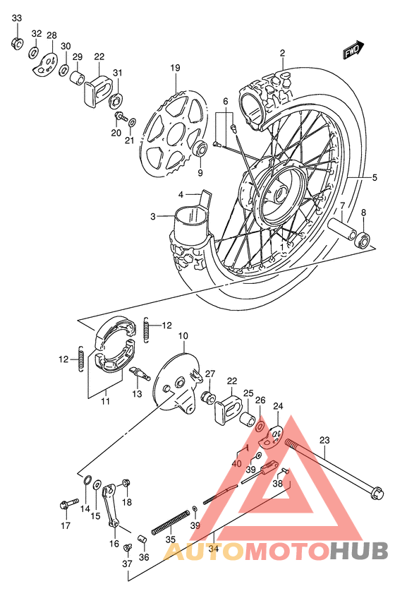 Rear wheel complete assy