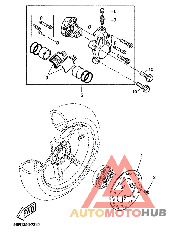 Rear brakecaliper